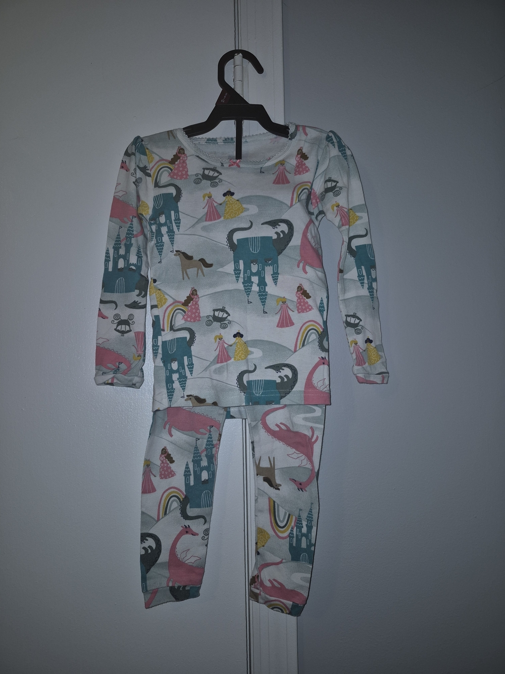 Just One You By Carter's Girls Princess, Castle & Dragon Print Pajama Set 3T